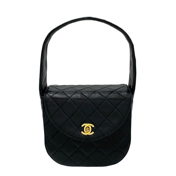 CHANEL Matelasse Coco Lambskin Turnlock Handbag, Black, 103-2 - Picture 1 of 9